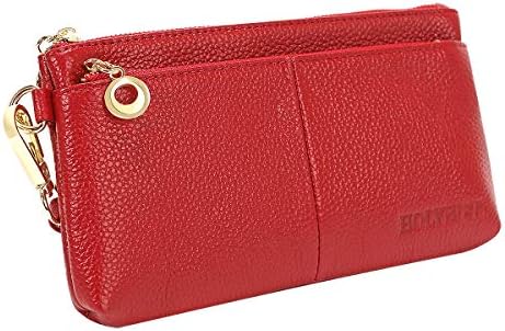 Women's Wristlet Wallet,Genuine Leather RFID Blocking Phone Clutch Purse,Large Capacity Handbag with Exquisite Packaging