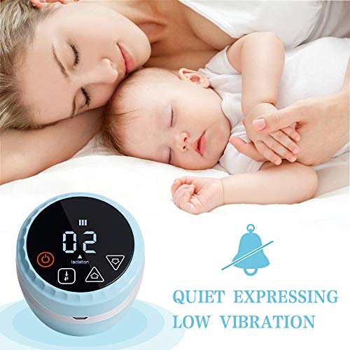 PiAEK Electric Breastfeeding Pumps, Integrated Portable Milk Breast Pump Rechargeable Battery Adjustable Massage Suction (Include 2 Pcs Nursing Pads Free) - Thumbnail 4