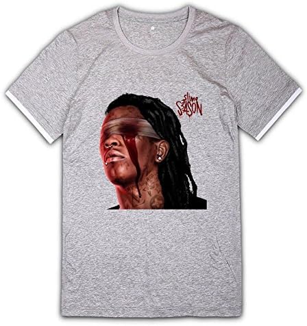 Shhdg Young Thug Slime Season 3 Man Mercerized Cotton T Shirt Light Grey S