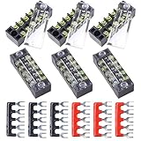 Hilitchi 12pcs 5 Positions Dual Row 600V 15A Screw