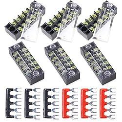 Hilitchi 12pcs 5 Positions Dual Row 600V 15A Screw