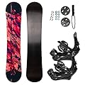 STAUBER Summit Snowboard & Binding Package, Size 161, 158, 153, 148, 143, 138, 133, 128 - Best All Terrain, Twin Directional, Hybrid Profile - Adjustable Bindings - Designed for All Levels