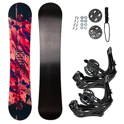 STAUBER Summit Snowboard & Binding Package, Size 161, 158, 153, 148, 143, 138, 133, 128 - Best All Terrain, Twin Directional, Hybrid Profile - Adjustable Bindings - Designed for All Levels