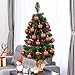 Goplus 2ft Tabletop Mini Christmas Tree, Artificial Small Christmas Tree with 67 PVC Branch Tips, Cloth Bag Base, Green Spruce Xmas Tree for Home, Office Decoration, No Assembly Required