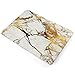 iDOO Hard Plastic Case ONLY for (Previous Generation) MacBook PRO 15 inch (Model A1398) with Retina Display NO CD Drive - White and Gold Marble
