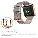 SWEES Leather Bands Compatible with Fitbit Blaze Smart Watch, Genuine Leather Replacement Band with Metal Frame Small & Large for Women Men, Champagne Gold, Rose Gold, Black, Brown, White, Grey, Beige