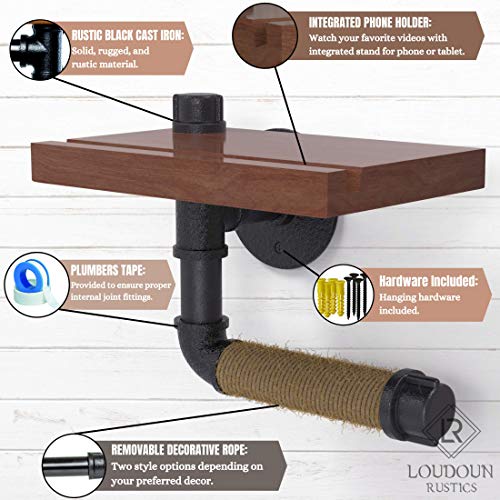 Loudon Rustics Toilet Tissue Paper Holder Dispenser with Bathroom Phone