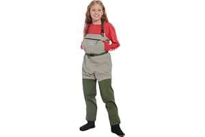 BASSDASH IMMERSE Kids Breathable Chest Fishing Waders Youth Stockingfoot Wader Waterproof Lightweight for Boys Girls