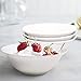 Cereal Soup Bowls Set of 4 Porcelain New Bone China, White Scalloped Embossed Pattern, 15 OZ, Holiday Kitchen Gift