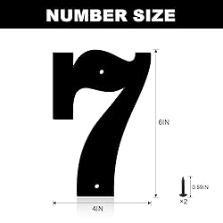 6 Inch Metal House Numbers, House Address Letters