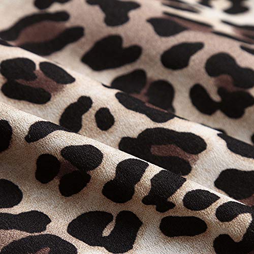 HTDBKDBK Women Vintage Animal Leopard Print Long Sleeve Causal Loose Kimono Cardigan Coat Outwear