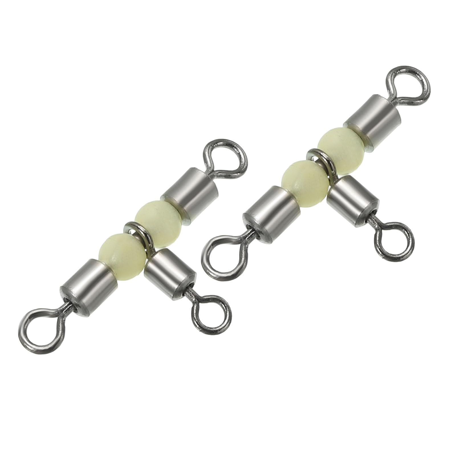 PATIKIL 3 Way Swivel 1.3x0.7 Inch, 10 Pack Cross Line T Turn Rolling Terminal Tackle with Luminous Beads for Catfish Surf Rig, Black