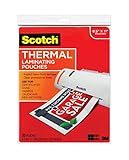 Scotch Thermal Laminating Pouches, 8.9 x 11.4-Inches, 3 mil thick, 20-Pack (TP3854-20),Clear (Office Product)