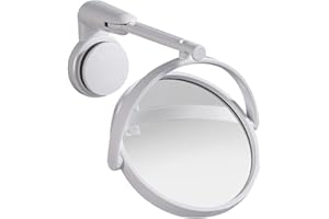 Hohopeti Wall-Mounted Makeup Mirror with Suction Cup, Rotatable Small Bathroom Vanity Mirror for Dorm