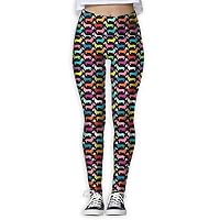 SDEYR79 Retro Dogs Dachshund Yoga Pants for Women Sport Tights Workout Running Leggings