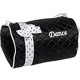 Silver Lilly Girls Dance Bag - Quilted Duffle Bag w/ Bow