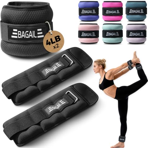 BAGAIL Arm- und Fußgewichte Set (1,81kg x 2), Hand- und Knöchelgewichte für Frauen und Männer - Sicherer Sitz, Schlankes Design für Walking, Joggen, Home-Workou