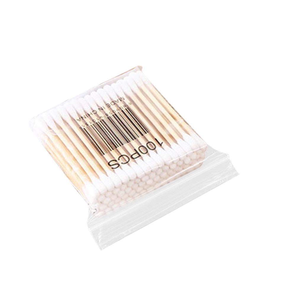 SUGEER 6Pcs Cotton Stems 6 Packs 600 Pieces Double-Headed Cotton swabs Bamboo Cotton Buds for Cleaning Tool Cotton Swabs for Cotton Pads and Rounds, Long Cotton Tipped Applicator Sticks