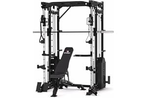 RITKEEP FITNESS Home Gym Smith Machine with 320lb Weight Stacks – 6-in-1 Power Rack, Crossover, Pull-Up & Dip Station, Full Body Strength Training – RitKeep PMAX-5600 Pro