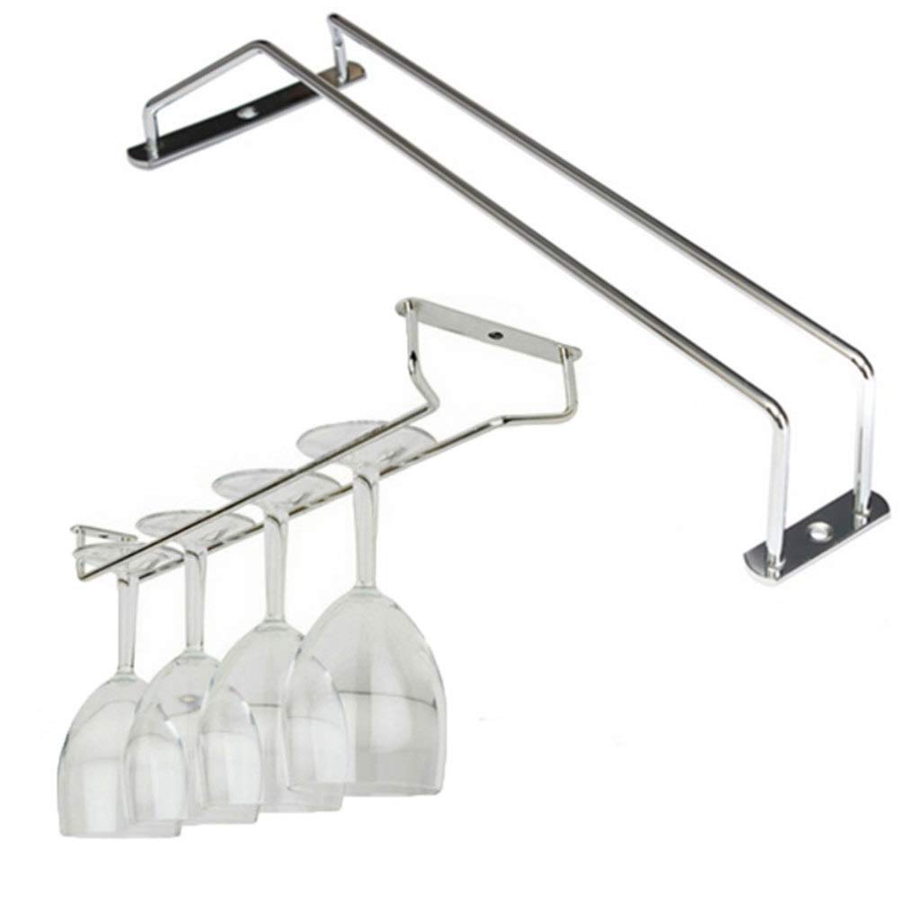 FRCOLOR 13 Wine Glass Rack Under Cabinet Stemware, Stainless Steel Wine Glass Hangers Under Cabinet Organization Holder for Cabinet Kitchen Bar