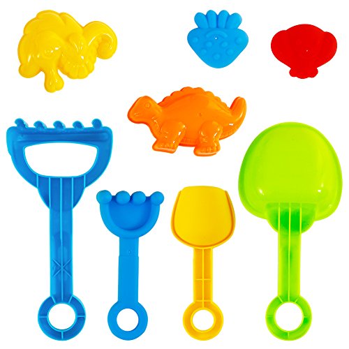 Acekid Mini Beach Toys Set, 15pcs Sand Toys Kit with Sand Castle Bucket, Spade, Rake and Molds, Summer Play Set for Toddler and Kids - Thumbnail 3