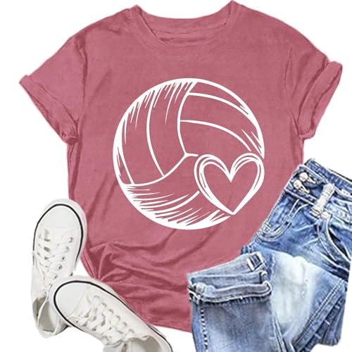 Baseball Shirt Women Baseball Mom Tshirt Cute Baseball Heart Tee Tops Game Day Gifts Funny Short Sleeve Tops (Medium,Pink) at Amazon