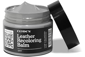 CLYDES LEATHER COMPANY Clyde's™ Recoloring Balm | Non-Toxic Material Dye & Restorer for Furniture, Car Seats, & More | 23 Colors (Gray, 50ML)