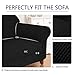 subrtex Stretch Sofa Cover Set 1 Piece Sofa Slipcover with A Gift Cushion Cover for 3 Cushion Couch(Black,Sofa)