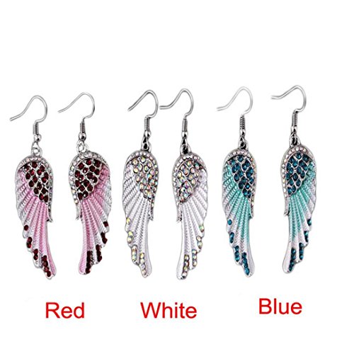 Gyoume Women's Earrings Pearl Studded Spiral Design Zircon Hoop Drop Earrings Jewelry Party Earring (White)