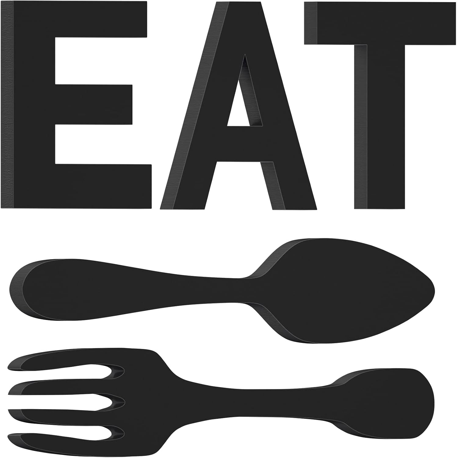 EAT Sign for Kitchen Wall Decor with Fork and Spoon, Rustic Wooden Large EAT Letters, Country Wall Art EAT Decoration, Farmhouse Decorative Hanging Wood EAT Sign for Home Dinning Room Cafe Restaurant