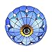 BAYCHEER HL404204 Tiffany Style Semi Flush Mount Light Glass Shade Flower Ceiling Fixture Ceiling Lighting Fixtures Modern Lamp 12 inch Blue