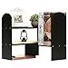 Adjustable Wood Office Desktop Organizer Display Shelf, Tabletop Bookcase, Black