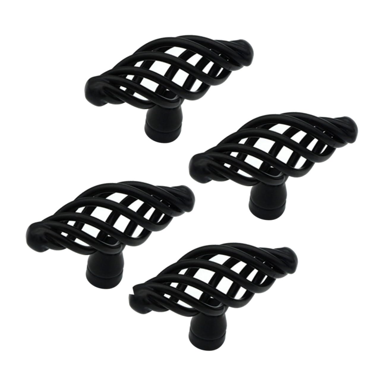 DOITOOL Nordic Bird Cage Door Handle 4-Pack Black Alloy Cabinet Knobs 2.36X1.18X1.18In Creative Birdcage Pulls for Kitchen Furniture Wardrobe Drawers
