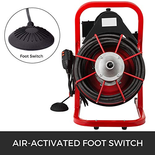 Mophorn 50 Ft x 3/8 Inch Drain Cleaner Machine fit 1 Inch (25mm) to 4