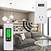 FLOUREON RF433MHz Wireless Thermostat RF Plug Electric Heating and Cooling Temperature Controller LCD Display Green Backlight (TS-808, White)