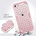 ULAK iPod Touch Case 5 6th Generation, iPod Touch 7 Case, Bling Glitter Hybrid Heavy Duty Protection Shockproof High Impact Resistant Hard PC Soft Silicone Protective Case, Rose Gold