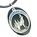 BestAmulets Howling Wolf Moon Amulet Spiritual Black Agate Gemstone Leather Pendant Necklace