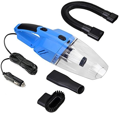 TFLASHST DC 12-Volt 106W Wet & Dry Handheld Car Cleaning Kit with 16FT Power Cord and Flashlight (blue)