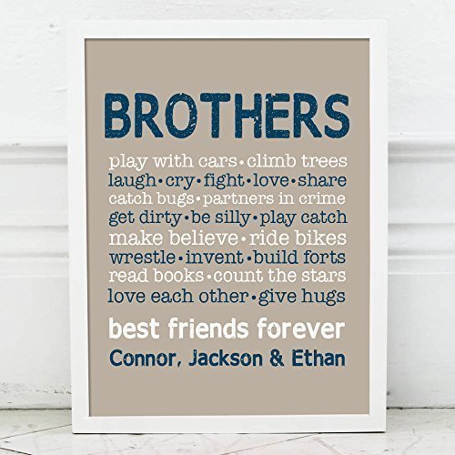 Brother Rules Paper Art Print | Brother Wall Art | Brother Sign | Shared Boys Room | Brother Playroom | Boy Playroom | Brother Gift | Brother Decor