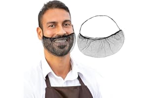 100 Pcs Beard Nets With Elastic Bands, Heavy Duty Restraints for Men, Comfortable Protective Covers, Elastic Laces, Bonnet fo