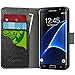 Galaxy S7 Edge Case, [Wallet Case] SupcaseKickStand Samsung Galaxy S7 Edge Case 2016 Release [Kickstand] Leather Cover with Credit Card ID Holders (Black)