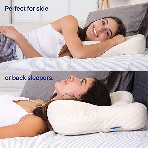 Cradle Me Cervical Pillow - Orthopedic Contour Memory Foam Pillow for Back and Side Sleepers with Neck and Spine Support - Helps Reduce Back and Neck Pain Cradle Me Cervical Pillow - Orthopedic Contour Memory Foam Pillow for Back and Side Sleepers with Neck and Spine Support - Helps Reduce Back and Neck Pain