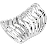 COUYA Polished Stainless Steel Split Style Ring Multilayer Stacked Knuckle Finger Rings Band