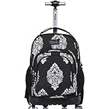 Tilami Rolling Backpack Back 18 Inch, Black Totem