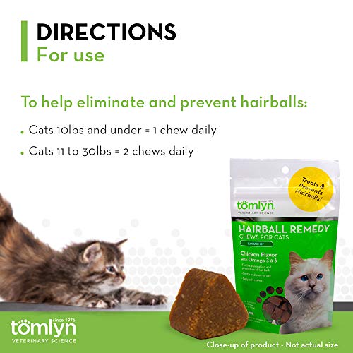 Tomlyn Laxatone ChickenFlavor Hairball Remedy Chews for Cats and