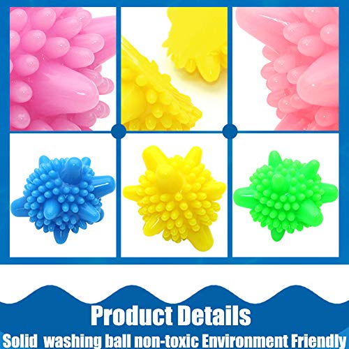 Laundry Ball Washing Ball Solid Colorful Housework Cleaning Artifact Washing Machine Laundry Ball Premium Reusable Tangle-Free Eco Friendly Fabric Softener Alternative Helper (2.2" Diameter Middle)