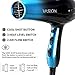 VASLON 1875W Professional Salon Hair Dryer Nano Ionic Negative Ionic Blow Dryer AC Motor Fast Dry Low Noise Hair Blow Dryer 2 Speed and 3 Heat Setting with Diffuser & Concentrator