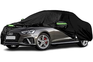 LTDNB Waterproof Car Covers Compatible with 2008-2023 Audi A4/S4 Sedan, All Weather Custom-fit Car Cover with Zipper Door for Rain Snowproof UV Windproof Protection