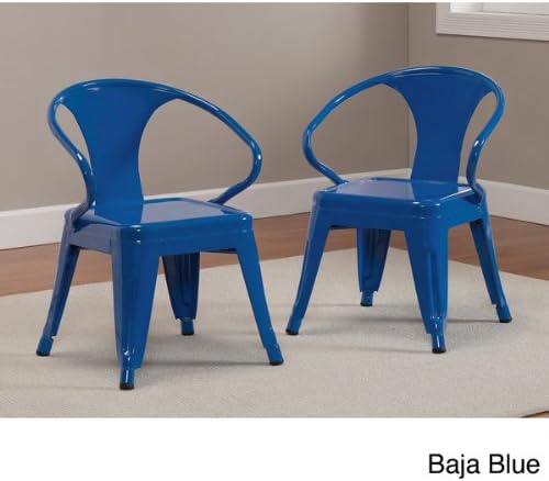 Kids Tabouret Stacking Chairs (Set of 2)-Baja blue.