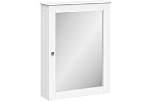 RiverRidge Ashland Wall-Mounted Medicine Cabinet Mirror with Adjustable Shelves - White Bathroom Mirror with Storage